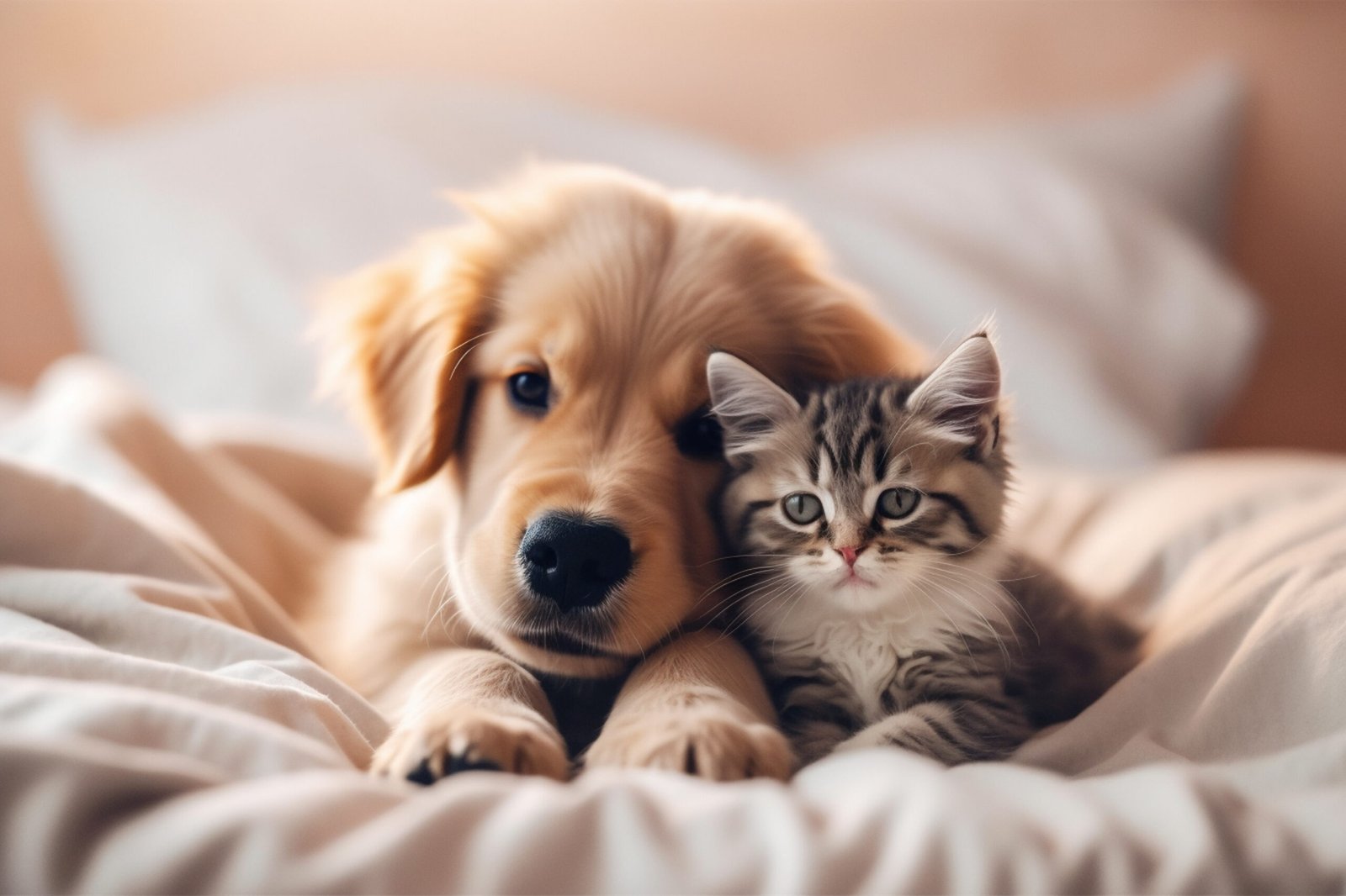 An AI generated image of a dog and a cat